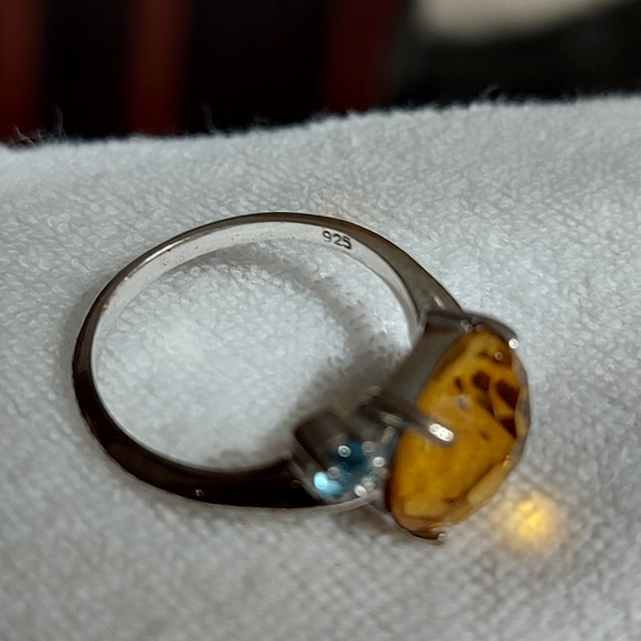 Citrine and Aquamarine Ring - Picture 2 of 3